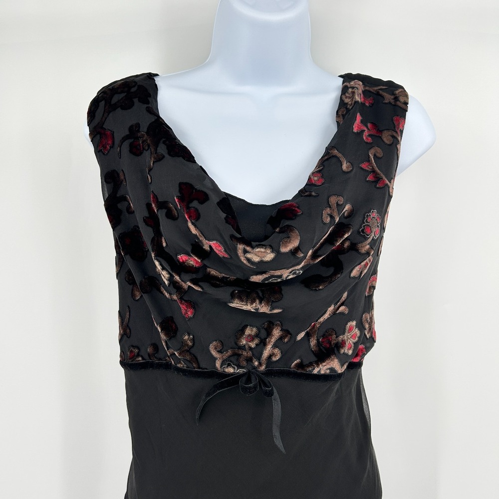 VTG Jonathan Martin Silk Velvet Burnout Whimsigoth Maxi Dress Womens 14 Fairy